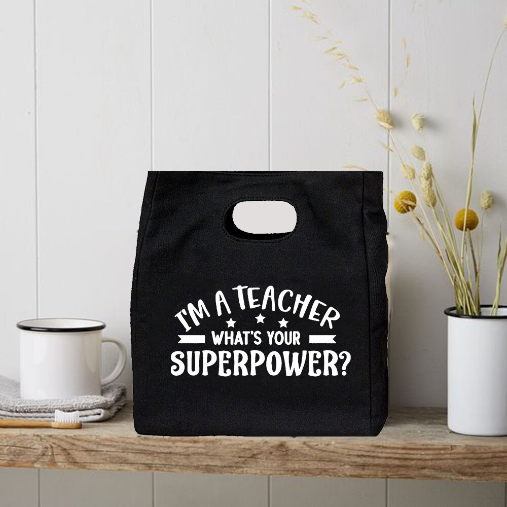 I'm Teacher-bolsas térmicas reutilizables con estampado de I'm Teacher, bolsa de lona de gran capacidad, caja enfriadora para profesores de escuela