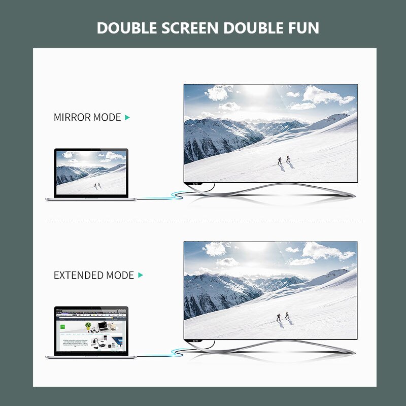 CABLETIME Mini DP to HDMI-Compatible Cable LED Light 4K/60Hz Mini Displayport to HDMI-Compatible Adapter for Macbook Dell N368