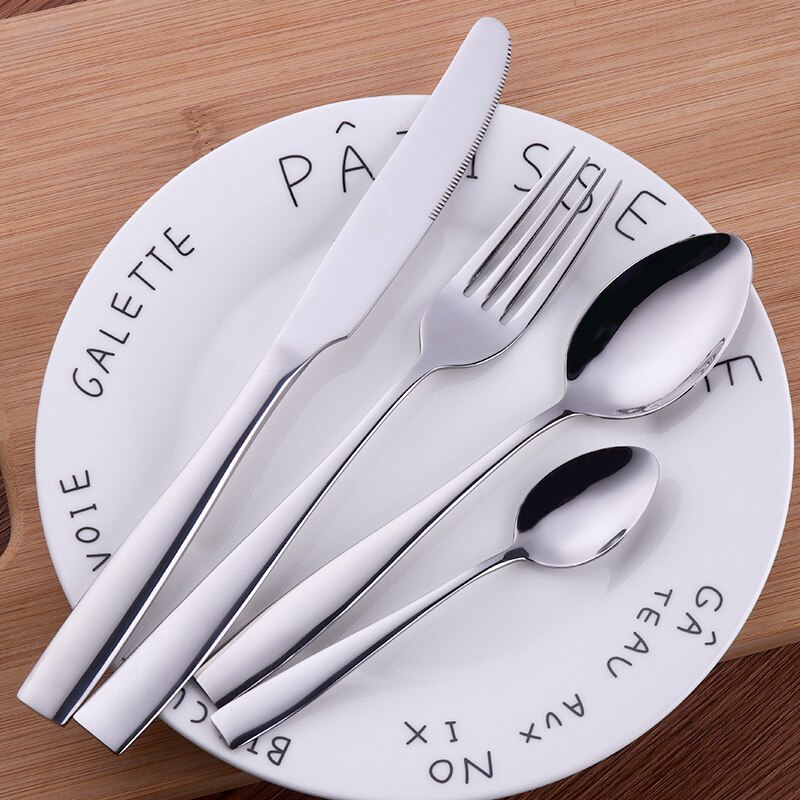 4PCS Western Rose Gold Tableware Set Stainless Steel Dinnerware Set Restaurant Tableware Dinner Knife fork Set