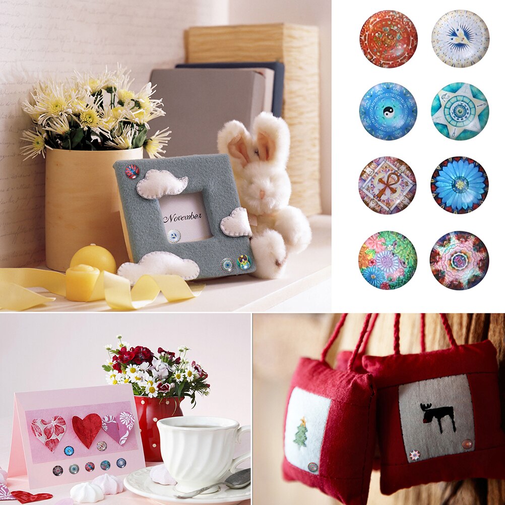 1 Set 50Pc Mixed Round Mosaic Tiles for Crafts Glass Mosaic Supplies for Decor Family Wall Adornment Jewelry Making 10, 12,14mm