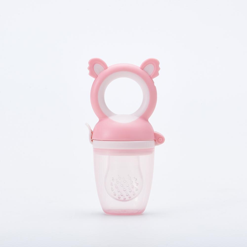 Cartoon baby fruit complementary food bite bag / baby fruit and vegetable music complementary food device...: Pink