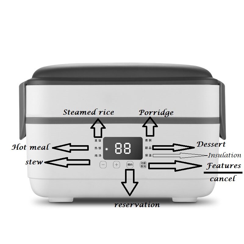 Electric Heated Lunch Box Mini Rice Cooker Portable Heating Cooking Pot Multifunction Bento Box Food Warmer Portable Boxes