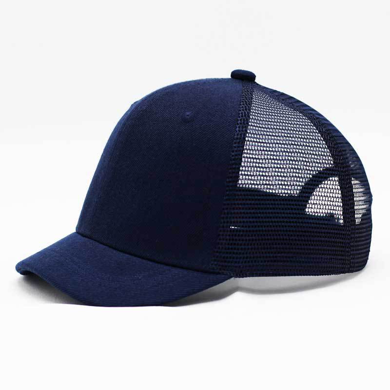 Gorras de béisbol de malla con visera corta de 4cm para hombre y mujer, sombreros de Sol de algodón para montar al aire libre, visera pequeña de talla grande, sombrero Snapback de 55-65cm: navy