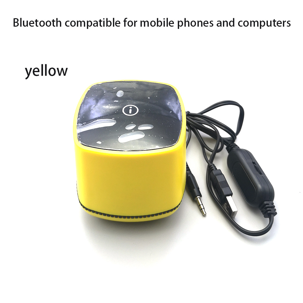 Bärbar skrivbordshögtalare, subwoofer, trådbunden usb med bluetooth-funktion liten högtalare för bärbara datorer, telefoner , mp3, mp4,  surfplattor: Gul