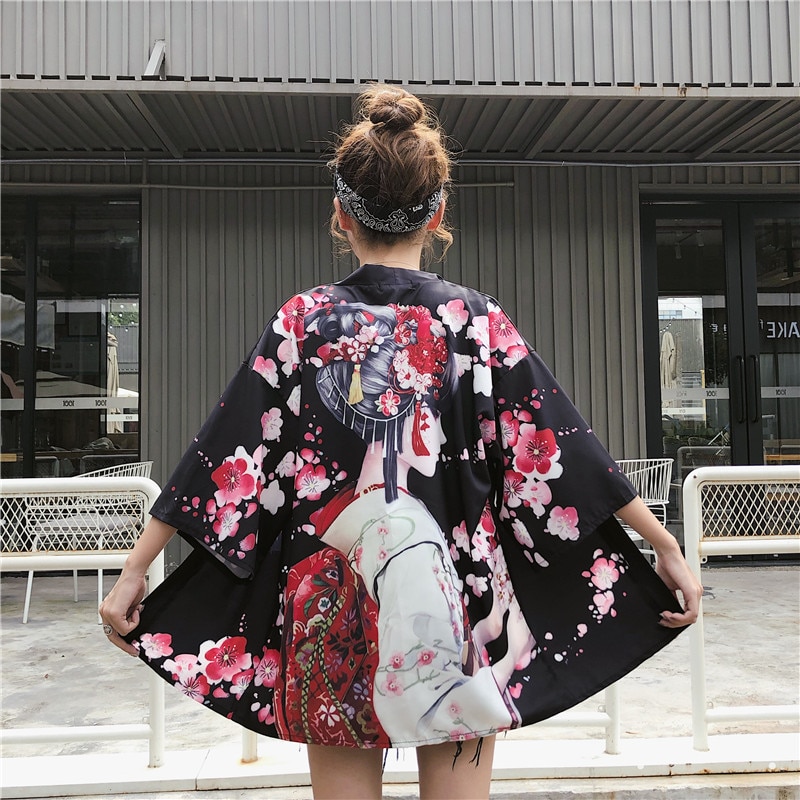 Japanse kimono vest Japanse kimono traditionele vrouw cosplay yukata vrouwelijke obi Japanse streetwear haori