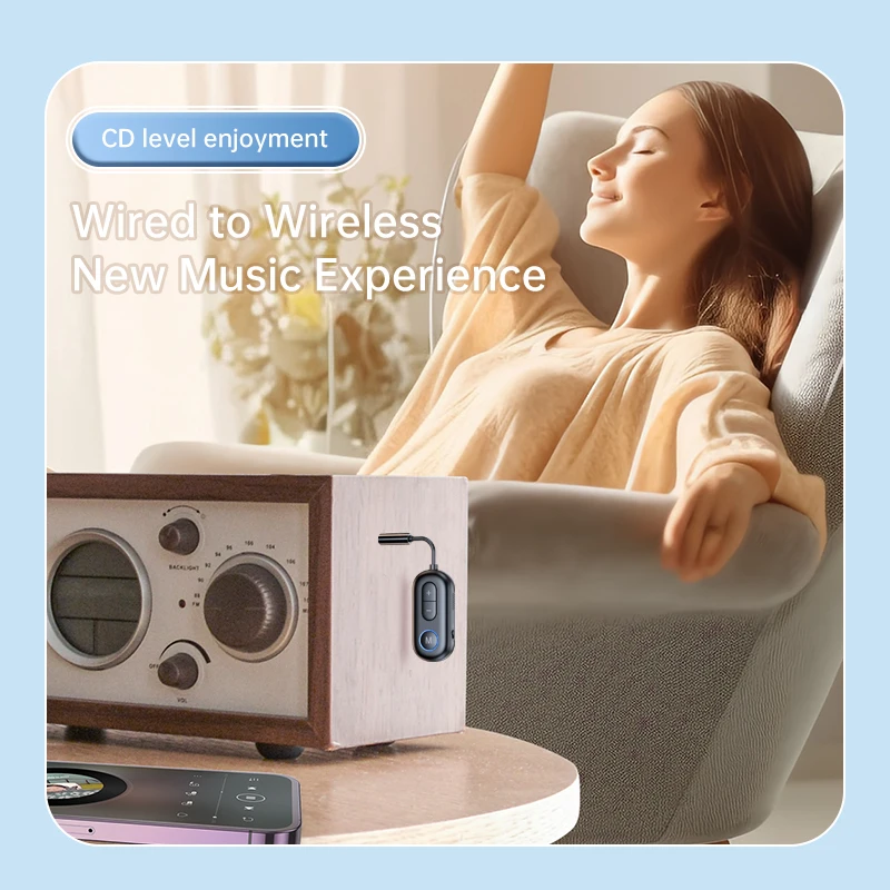 Bluetooth 5.3 Receiver Transmitter 3.5mm AUX Jack Airplane USB Dongle Wireless Audio Adapter for TV PC Headphone Car kit Speaker