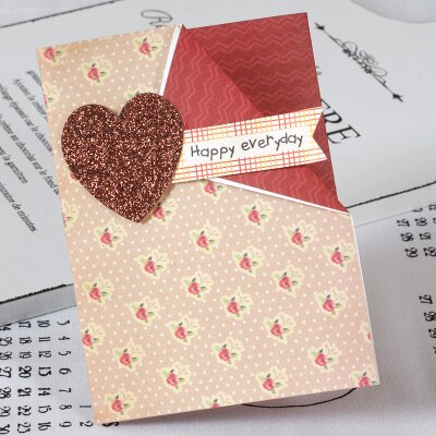 vintage greeting cards glitter heart handmade cards valentine cards meesage kids small greeting cards: MINI 1612 II 06