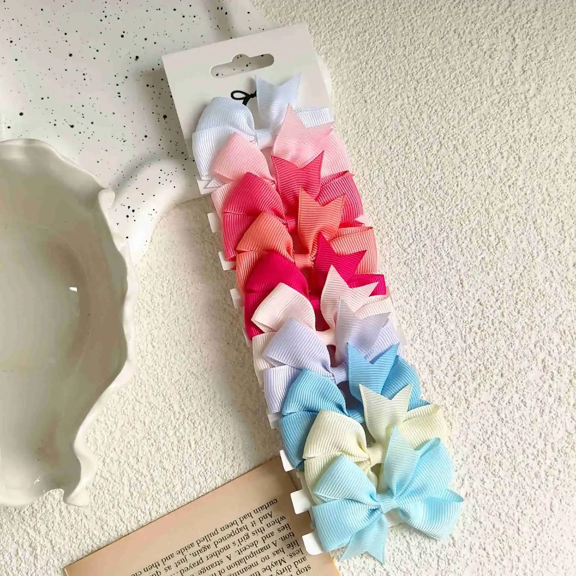 10 Uds. De lazos de 3 estilos, banda de goma elástica para el cabello, lazos para el cabello, cinta, coleta, accesorios para el cabello de grogrén, bandas para la cabeza para niña para niños: YELLOW