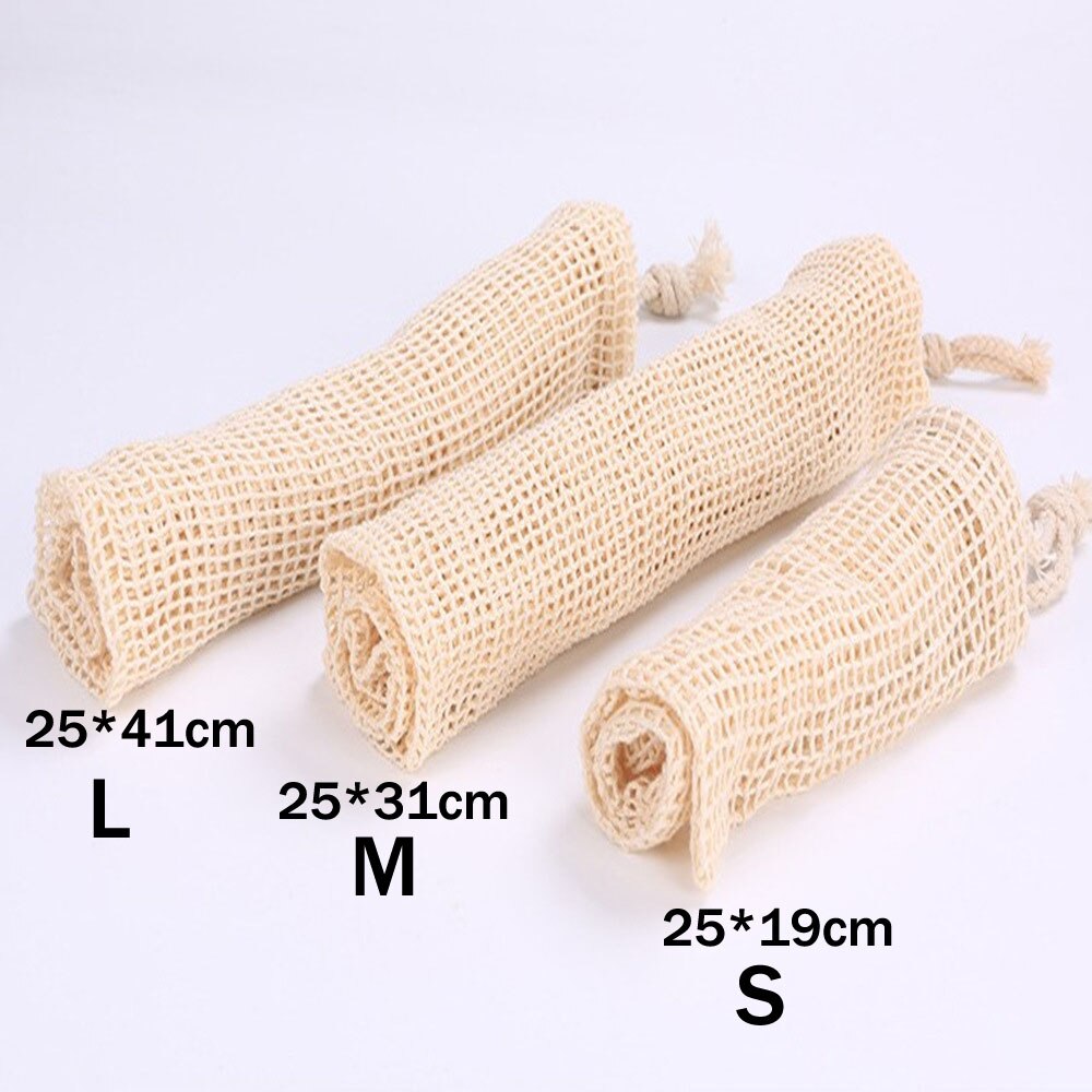 Eco-Friendly Reusable Cotton Mesh Vegetable Storage Bag Cotton Mesh Vegetable Bags Produce Bag for Fruit Vegetable Storage Bag: M-1PC