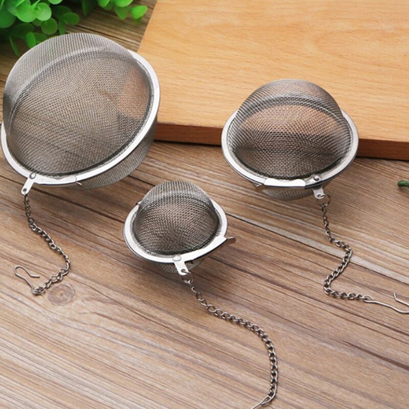 1Pcs 4.5cm Stainless Steel Tea Infuser Sphere Locking Spice Tea Ball Strainer Mesh Infuser Tea Filter Strainers Kitchen Tools