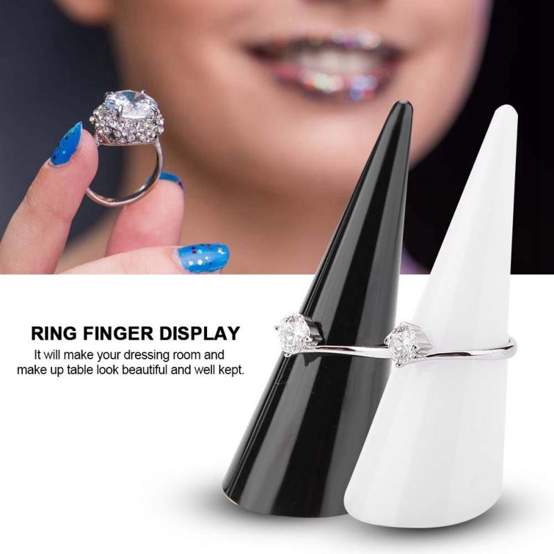 5 stücke Einzigen Finger Kegel Fingertip Display Ring Halter Lagerung Acryl Display Schaufenster Stehen Ringe Schmuck Organizer