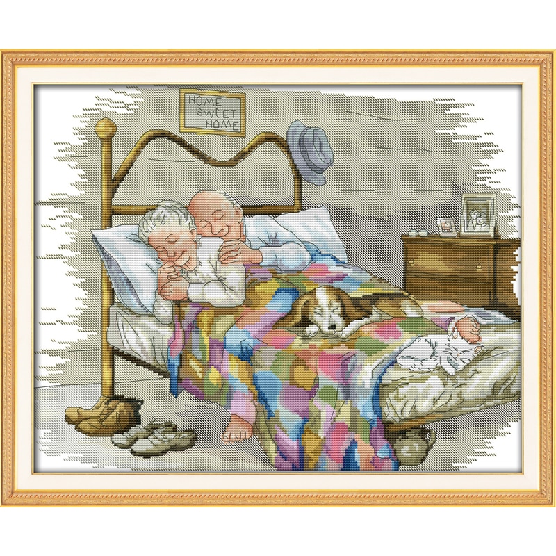 Everlasting love Christmas The old married couple Ecological cotton Chinese cross stitch kits counted stamped sales