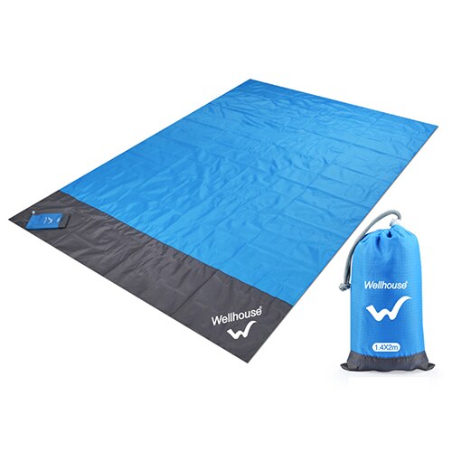 Camping Mat Waterproof Portable Picnic Beach Mat Pocket Blanket Outdoor Picnic Ground Mat Mattress Camping Picnic Blanket 1.4*2m: Blue
