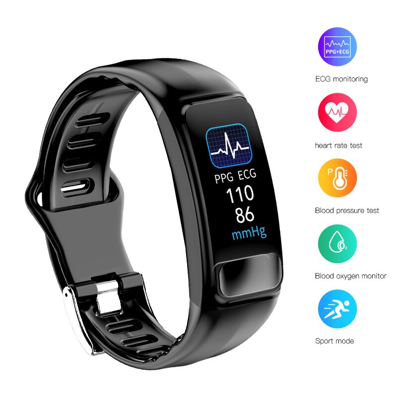 ECG heart rate test smart bracelet body temperature blood oxygen health sleep monitoring sports waterproof wrist time watch