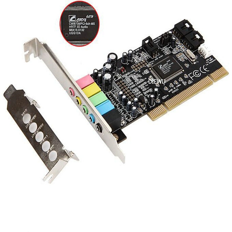 Pci / pcie sound card encoding 6 audio sound card CMI8738 computer soundbar 5.1 stereo computer Soundcard