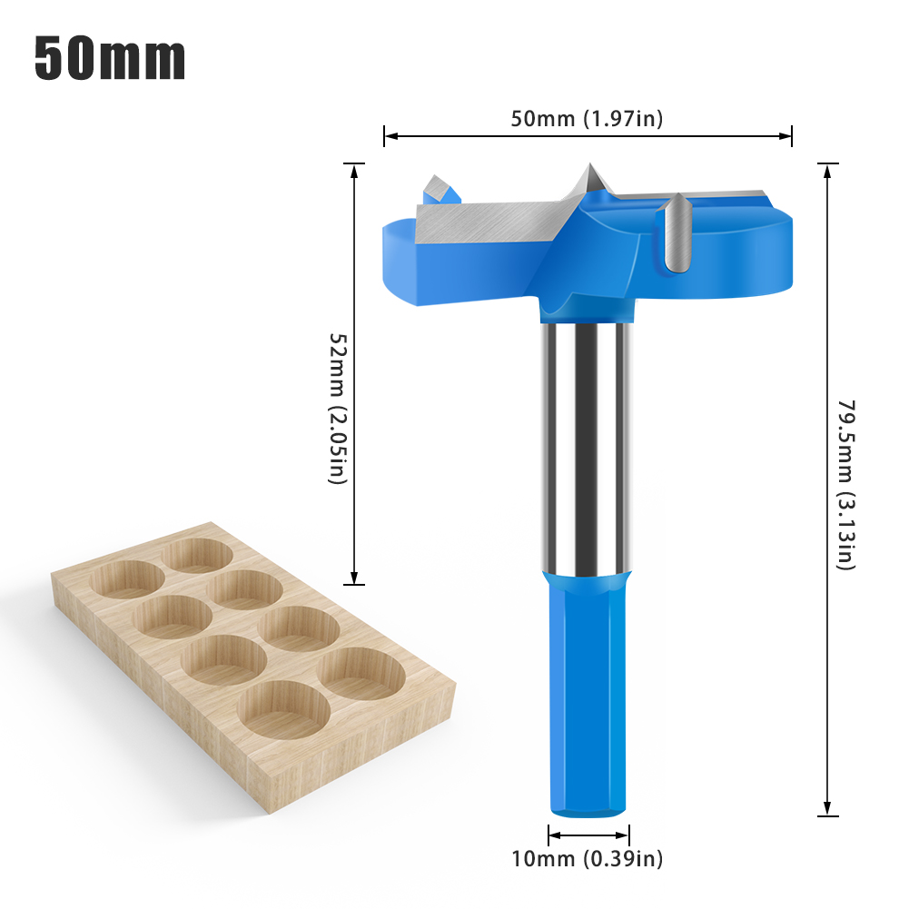 Broca perforadora de bisagra de vástago hexagonal, cortador de sierra de agujero de 16-50mm, broca enrutadora de madera de carburo de tungsteno, herramientas de corte para carpintería