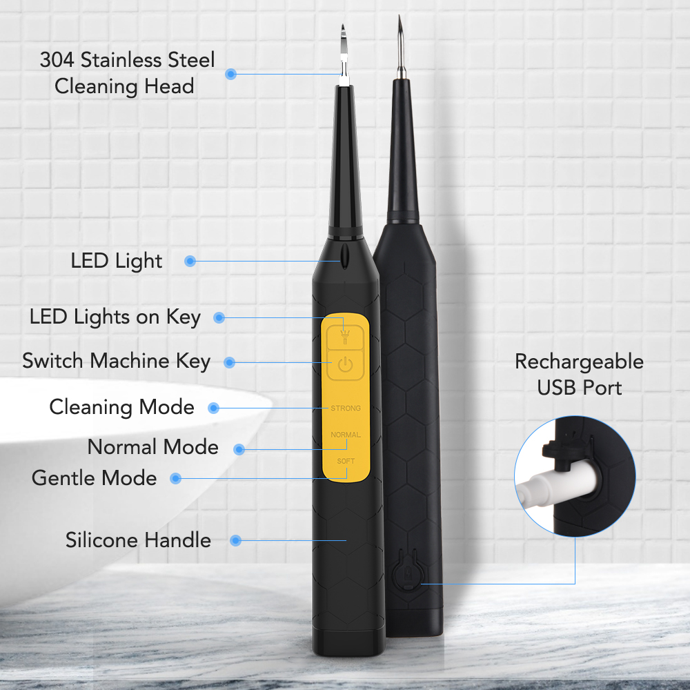 Elektrisk sonic dental scaler led display tandstensfjerner rense tand pletter tandsten værktøj blege tænder tandsten renser