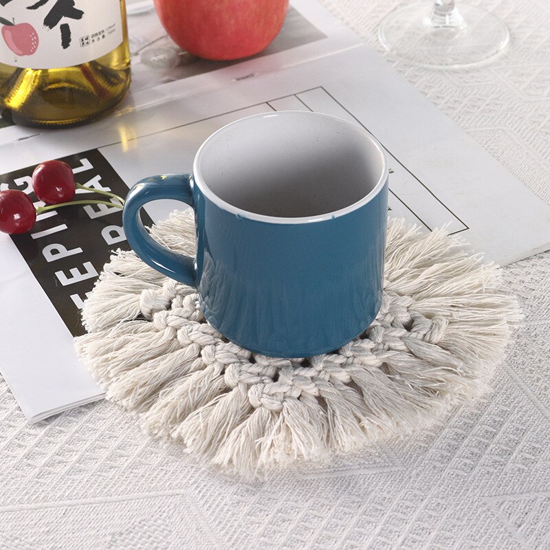 Bawełna tkane podstawka gruby kutas mata czeski ambona podkładka okrągłe stołbyć winnym podstawki izolowane termicznie miska podkładka wystrój w stylu Boho