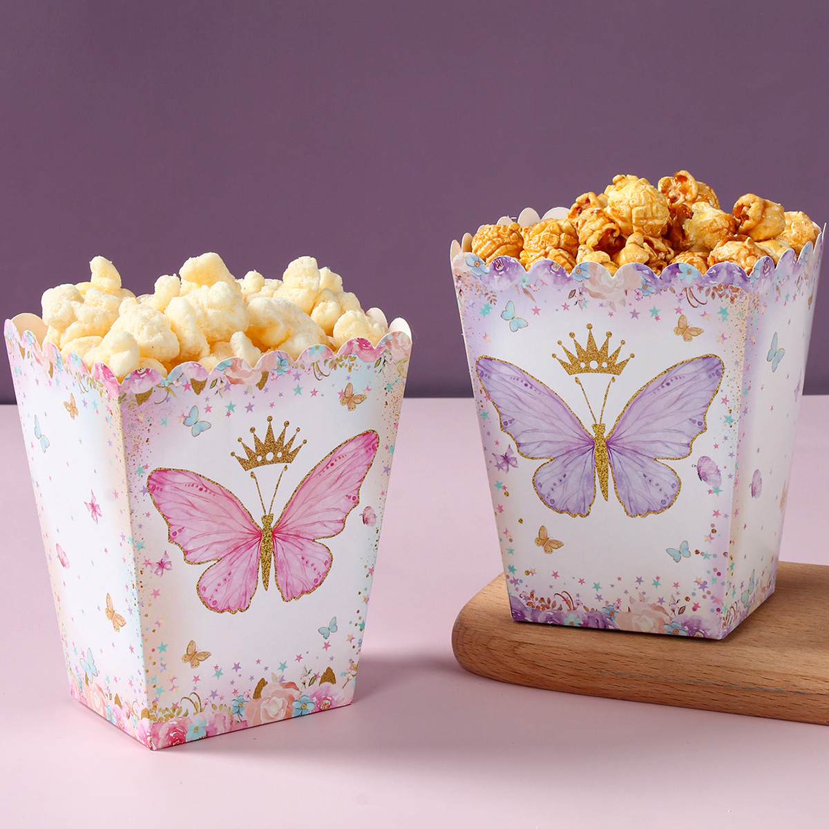 Caixa de presente de doces borboleta rosa roxo borboleta decorações de festa de aniversário crianças suprimentos de casamento chá de bebê caixa de biscoitos