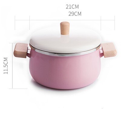 Porcelanowy emaliowany garnek 3.3L podwójne dno garnek robić zupy gotowanie wielofunkcyjne naczynia nie-Stick patelnia ogólne zastosowanie garnki kuchenne kuchenka: Różowy