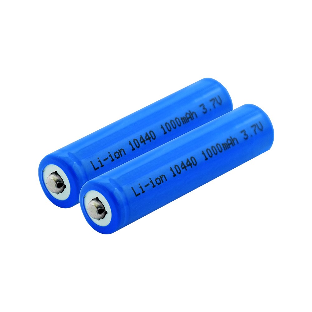 4Stck 10440 kapazität Batterie 1000mAh 3,7 V Lithium-ionen AAA Batterien Geschmack oben Li-Ion Batterien TASCHENLAMPE RASIERER: zwei