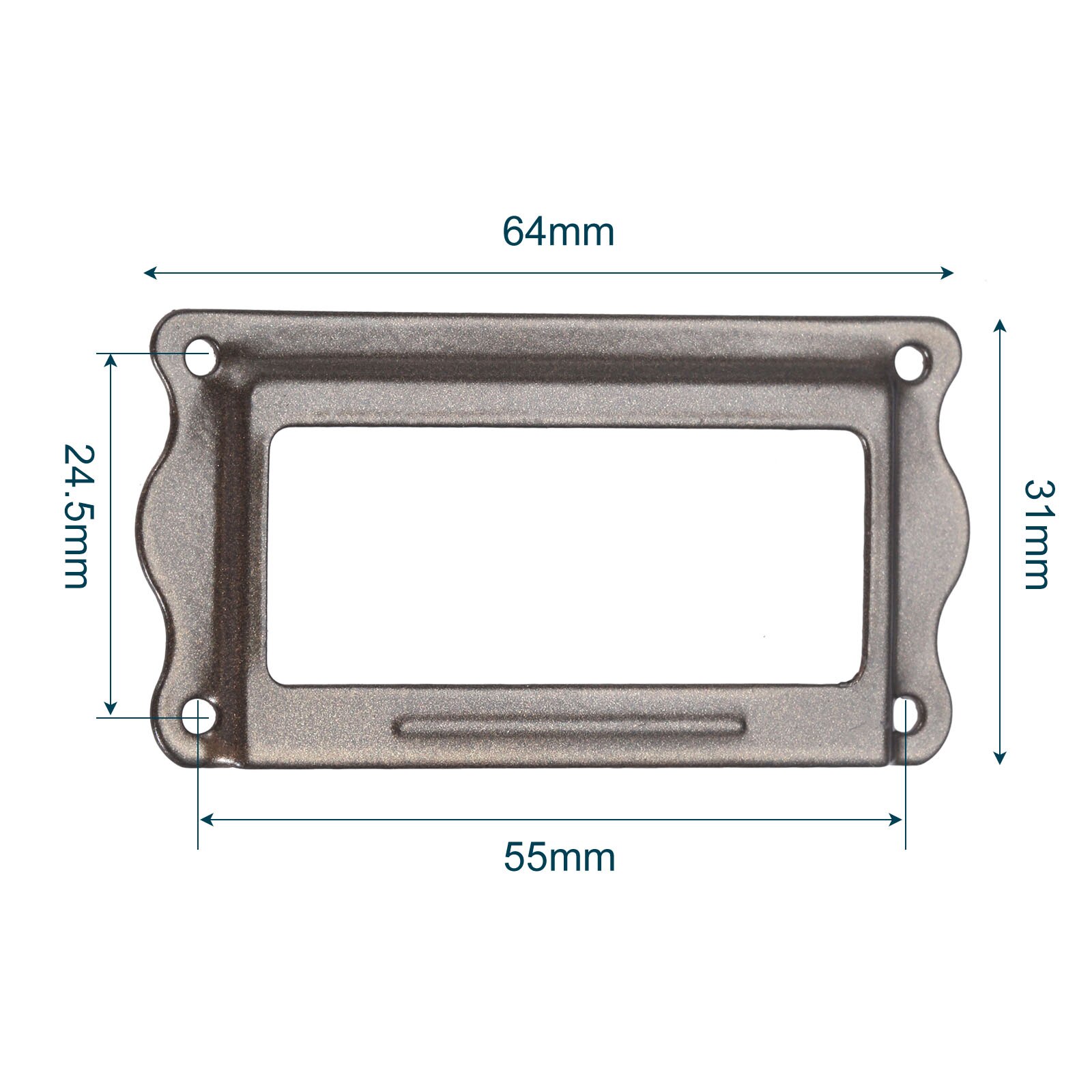 2Pcs Antique Brass Metal Label Pull Frame Handle File Name Card Holder Furniture Hardware For Furniture Cabinet Drawer 64*31mm