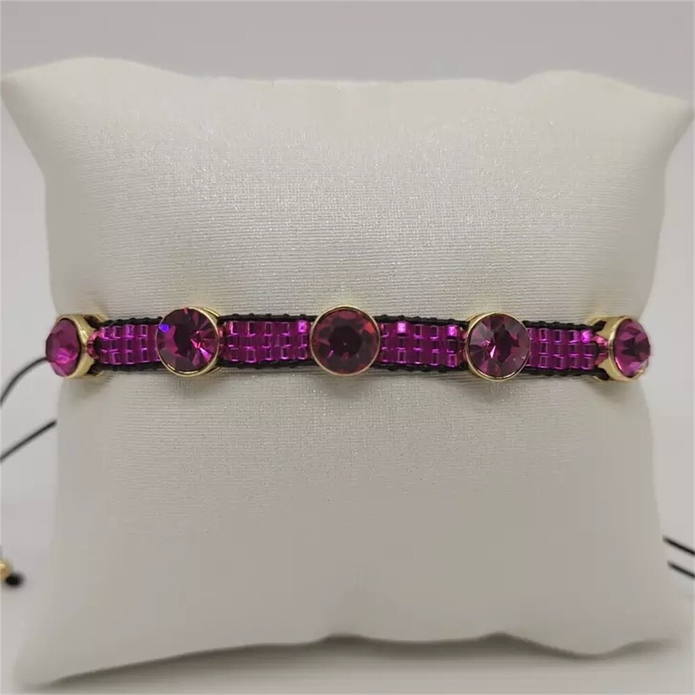 Zhongvi miyuki kleurrijke ogen armband voor vrouwen bisuteria glanzende kristal strass armband sieraden: 5