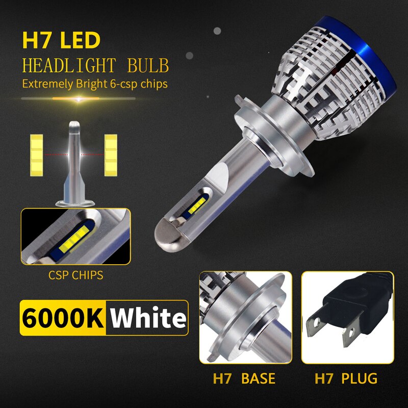 H7-bombilla de faro LED para Kawasaki, Bombilla de faro LED para Kawasaki ZX1000 EX300 EX650 Ninja ZX10R ZX6R 300 650 KLE650 Versys KLR650 ZR900 Z900 ABS 16
