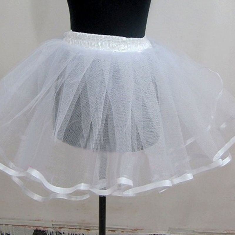 Falda corta de malla dura blanca para mujer y niño, tutú de doble capa para chica, vestido de boda semitransparente