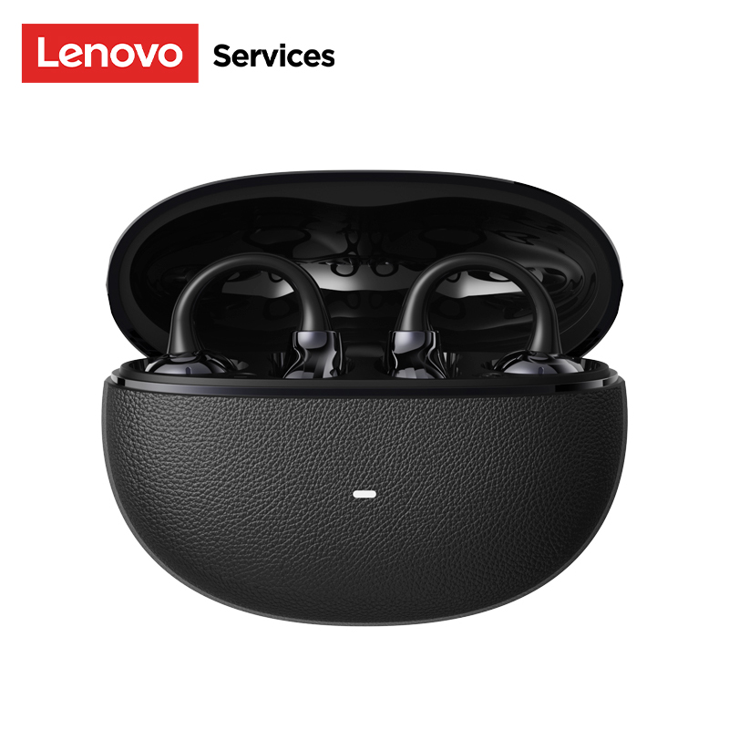 Lenovo  rs123 trådlösa hörlurar med öronklämma, bluetooth 6.0 komforthörlurar med klämma , 0.06s spelhörlurar med låg latens, 30h speltid: Vit