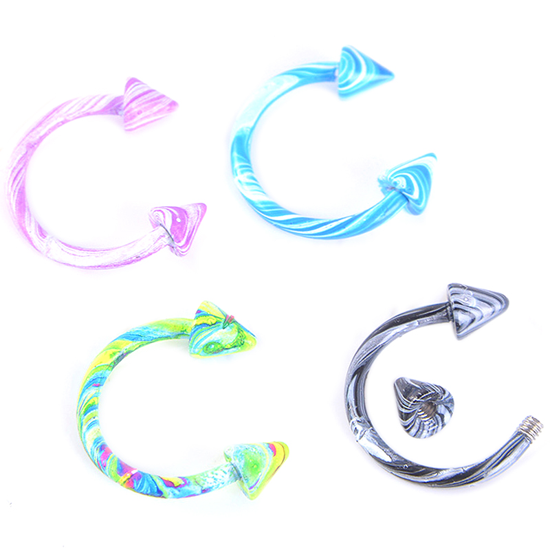 8Pcs/Set Stainless Steel Eyebrow Helix Piercing Labret Piercing Nose Ring Earrings Tragus Barbell Piercing Lengua Body Jewelry