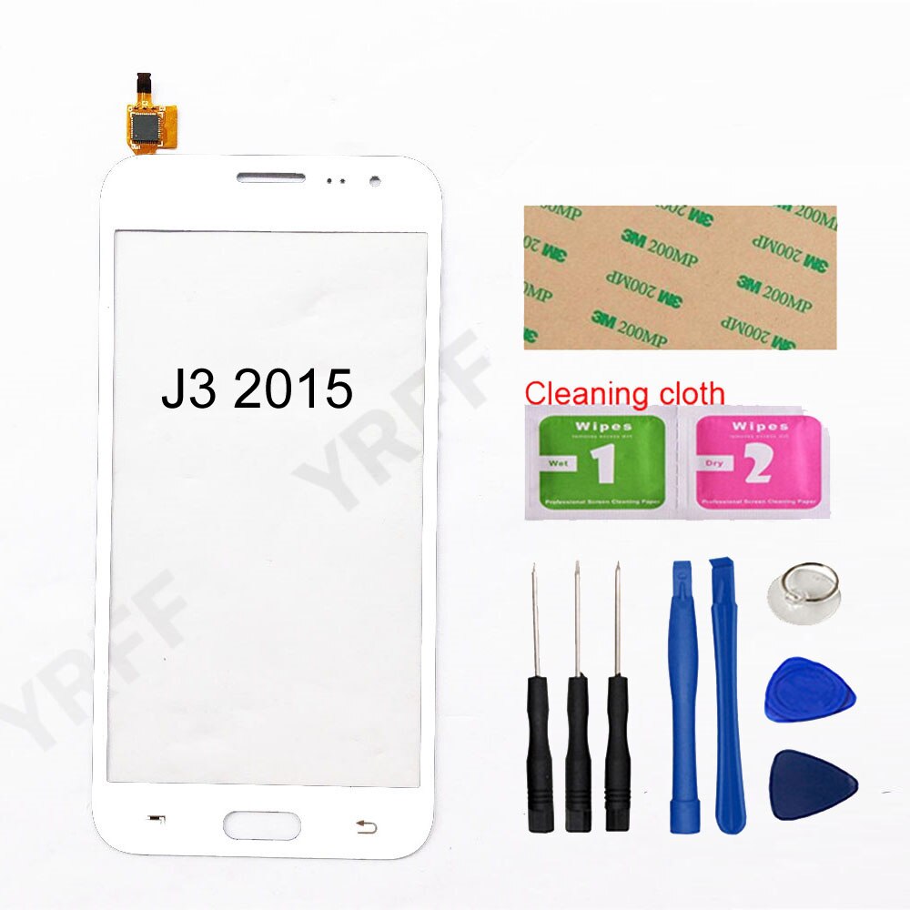 5.0 for for para samsung galaxy j3 2015 digitador da tela de toque sensor toque lente vidro painel: White And Tools