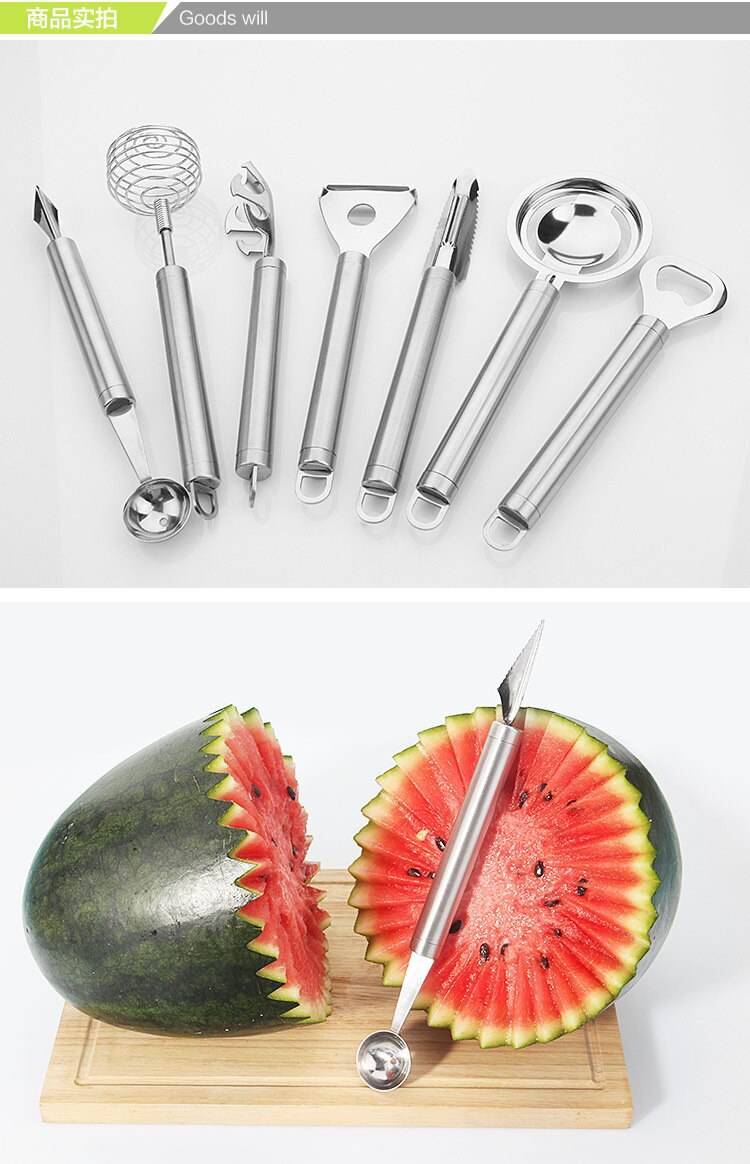 1pc kutter frugt grøntsagsudskæring kniv mejsel kok kit graveske melon baller køkkenværktøjss  kx 145