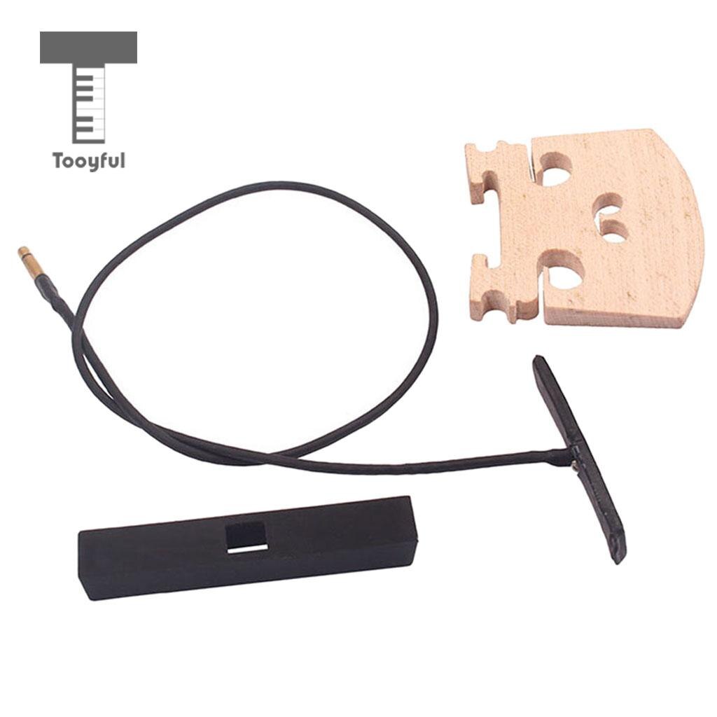 Legetøjs sæt violin bro dobbelt piezo pickup base kit til 4/4 violin bas cello instrument dele tilbehør udskiftning