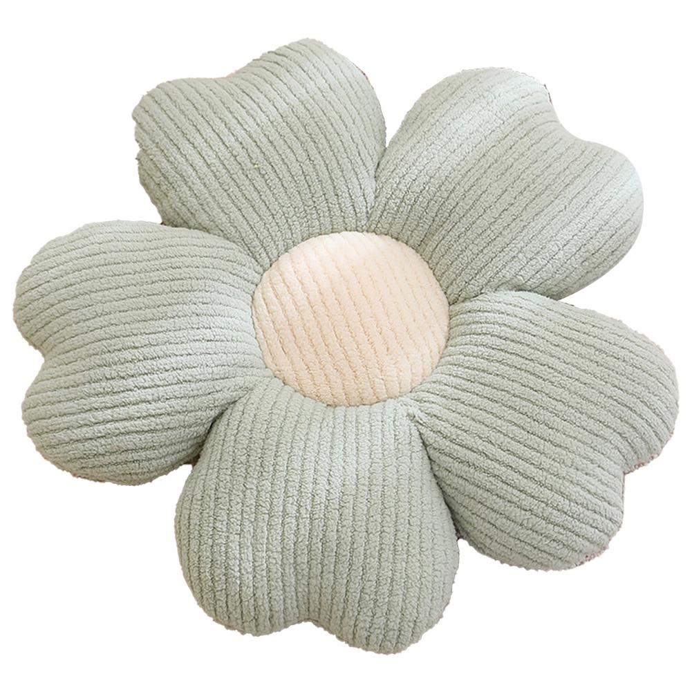 Coussin de fleurs en peluche à 5 pétales, décor de chambre Girly, oreiller tournesol, baie vitrée, réglage de fleurs roses, oreiller de siège de chambre d'enfants: vert clair