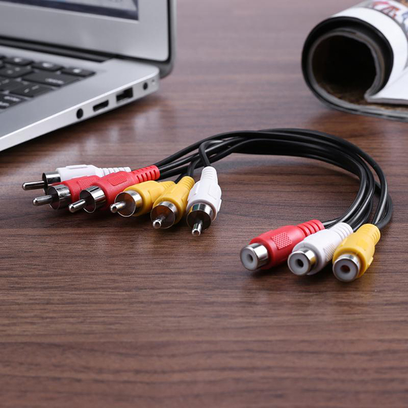 24 cm 3 RCA Stecker auf 6 Cinch-buchse Stecker Audio Video AV Kabel Adapter RCA Jack Splitter Kabel Verlängerung AV Kabel Für TV DVD
