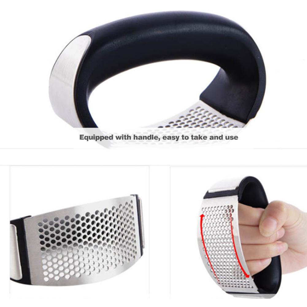 Multi-function Grinding Slicer Stainless Steel O-shaped Press Hand Held Kitchen Rolling Crusher Garlic Kitchen Cooking Tools