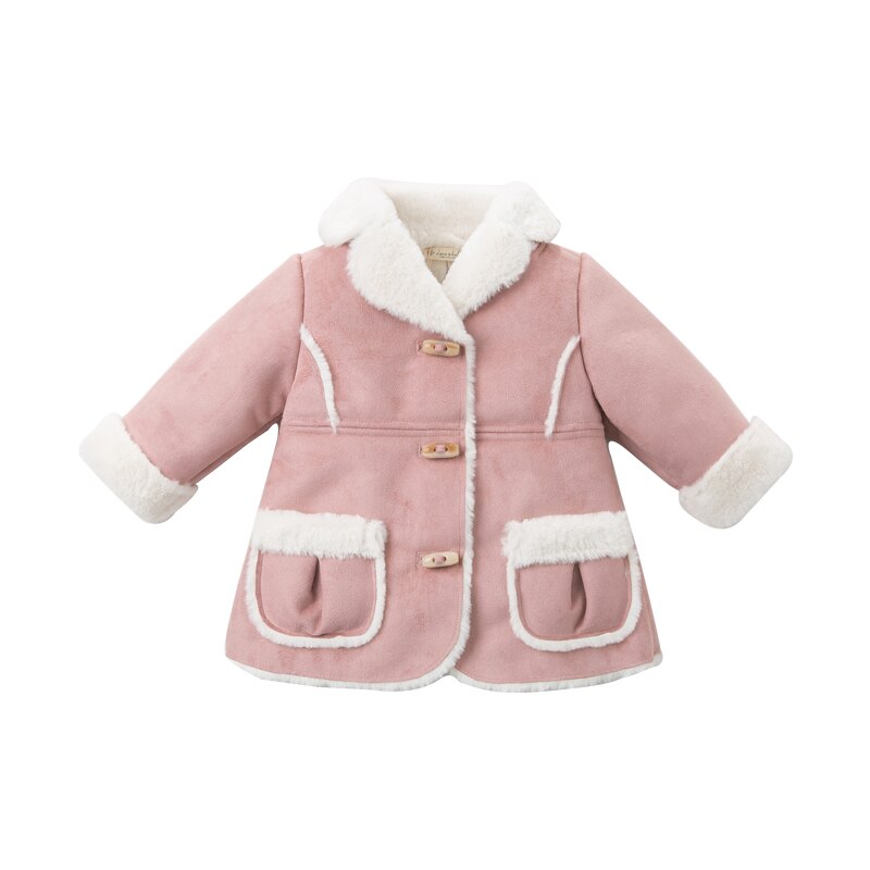 Db11448 dave bella vinter baby piger søde lommer frakke børn toppe spædbarn toddler overtøj: 7