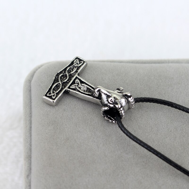 Nordic Viking Stijl Thor 'S Hamer Reliëf Brede Riem