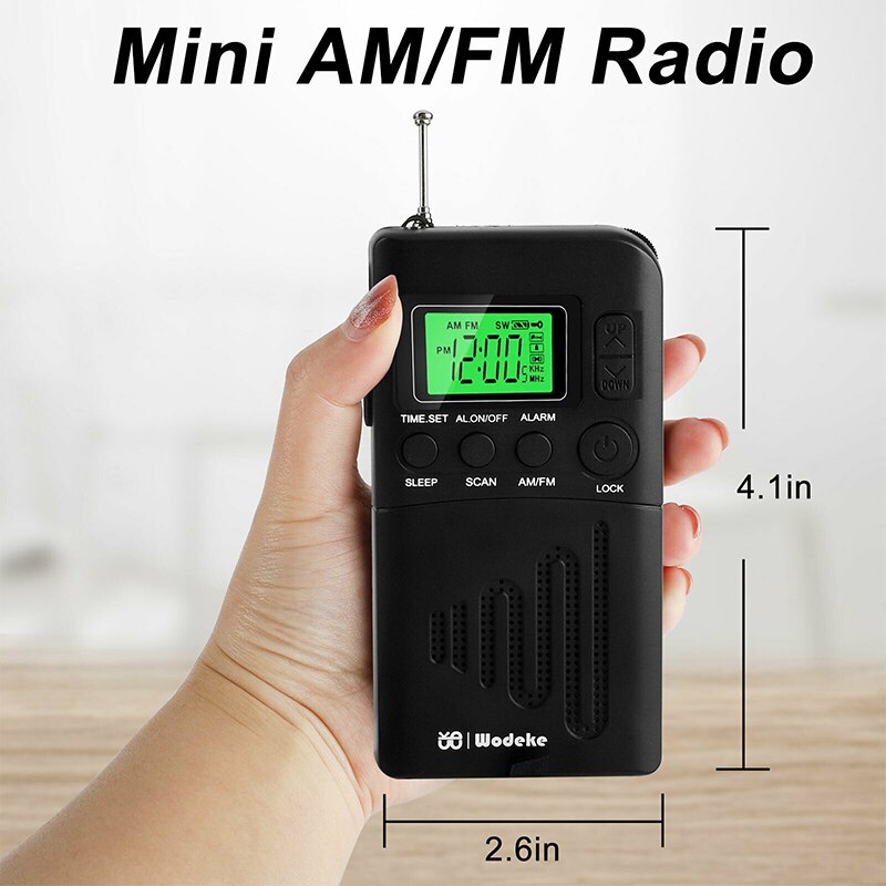 Portable Radio FM AM LCD Digital Display Radio Speaker with Headphone Jack Alarm Clock Radio Speaker as Parents