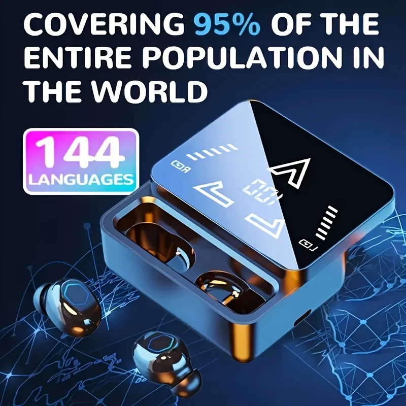 M48Pro AI Translator Earbuds Real-Time Translators Headphones 144 Languages Voice Translator Wireless Bluetooth Headset With Mic