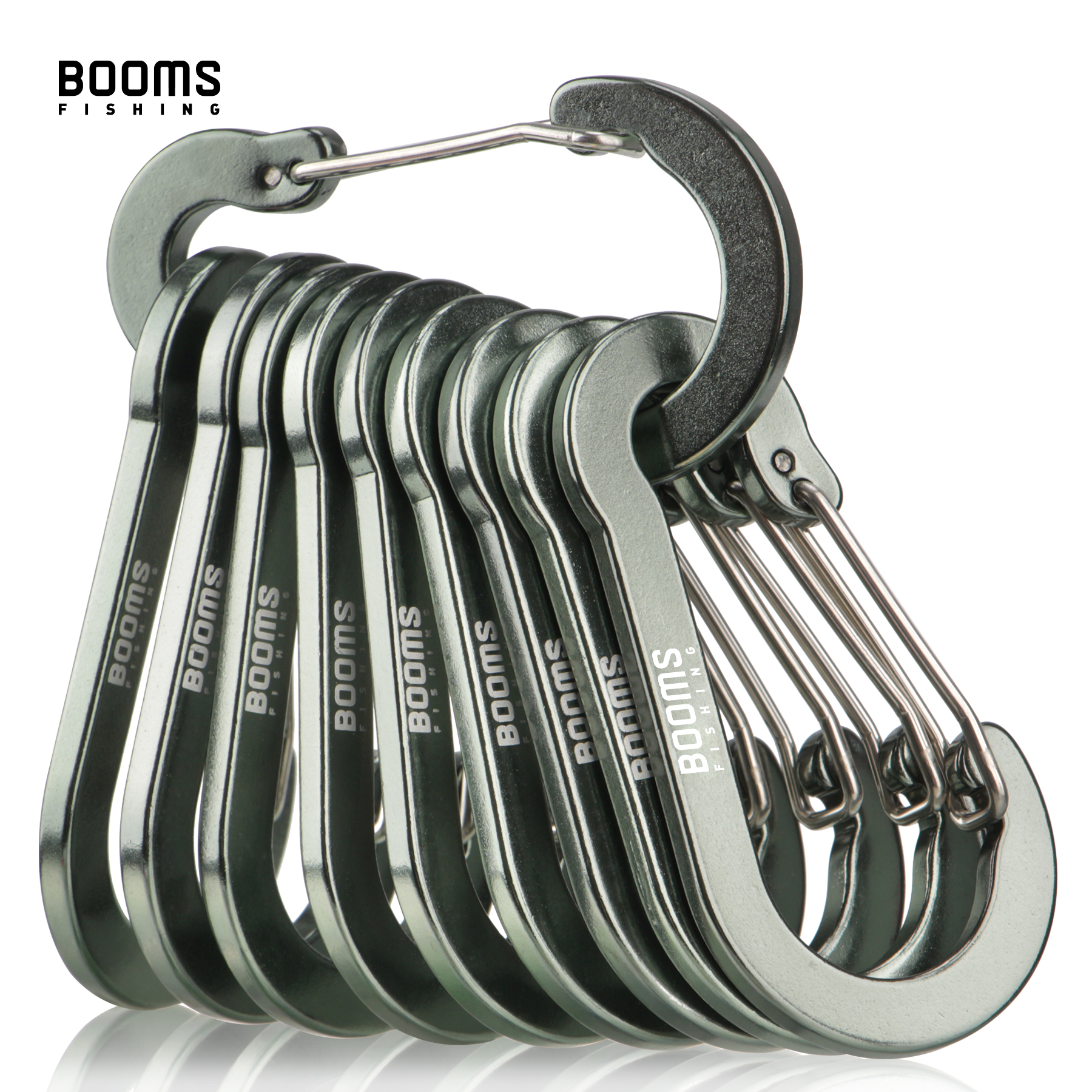 Booms Fishing CC5 MultiUse Carabiner 10Pcs 2.7in/7cm Outdoor Camping Buckle Keychain Aluminum Caribeaner Clip Fishing Acessories: Orange
