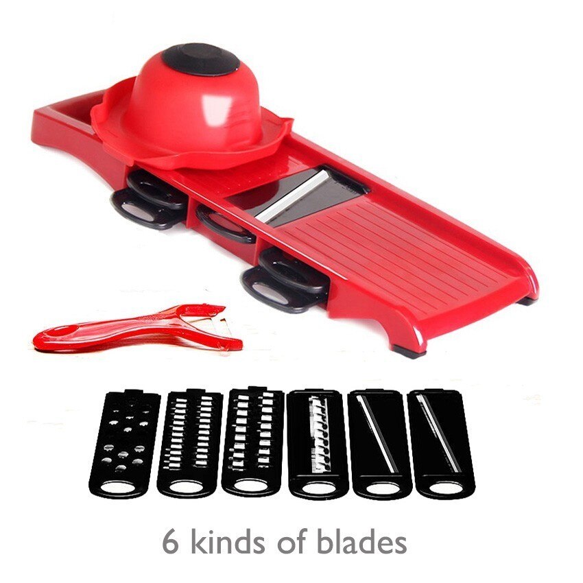 Multifunctionele Groente Slicer Cutter Keuken Accessoires Papaya Cutter Fruit Peeler Aardappel Wortel Scheerapparaat Slicer Driver Gereedschap: Red Without Box