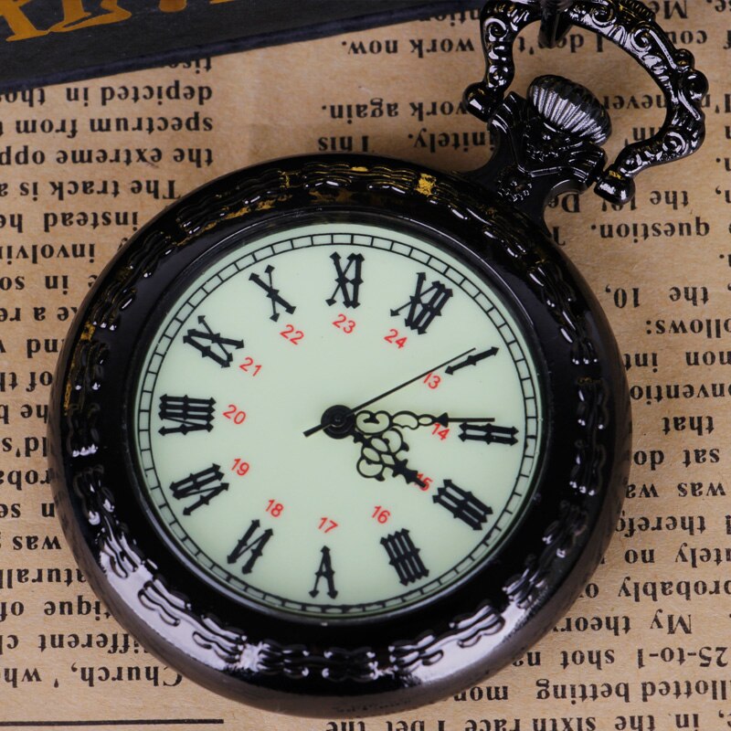 Vintage Quartz Pocket Watch Flip Fob Womens Mens Watch With Chain Roman Number Best
