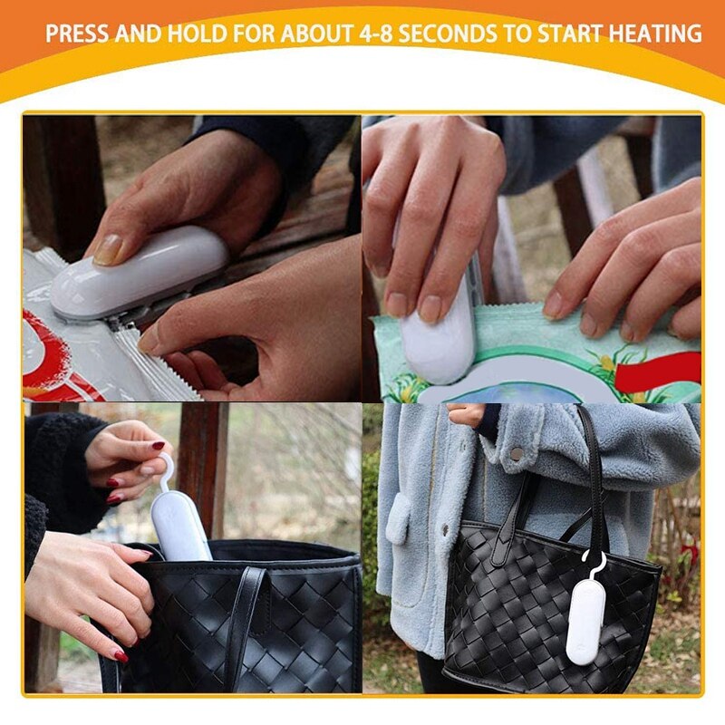 Mini zaksealer,  (2- pack) draagbare vacuüm sealers, zaksealer warmte seal , 2 in 1 warmte sealer en snijder handheld