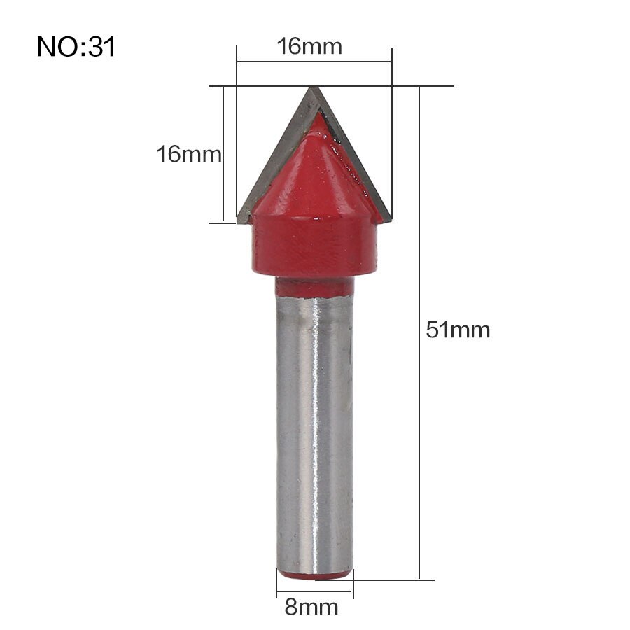 1 st 8mm Schacht hout router bit Rechte frees trimmer reiniging flush trim hoek ronde cove doos bits frezen Cutte: NO31