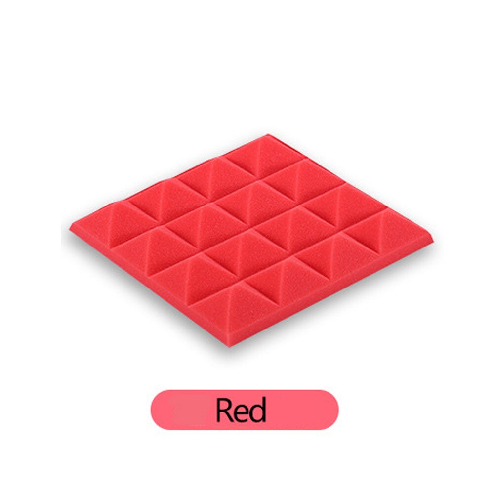 Studio Soundproof foam Wallpapers 25x25x5cm Acoustic Foam Panel Sound Stop Absorption Sponge Studio KTV Soundproof Wall Decal: Red