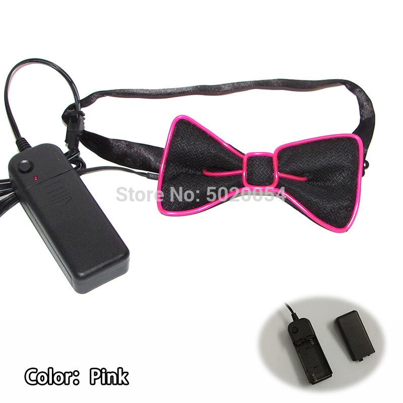 Juego de pajarita brillante con gafas EL combinadas de colores dobles para iluminar los lazos de los hombres gafas de sol luminosas Led brillantes para Halloween
