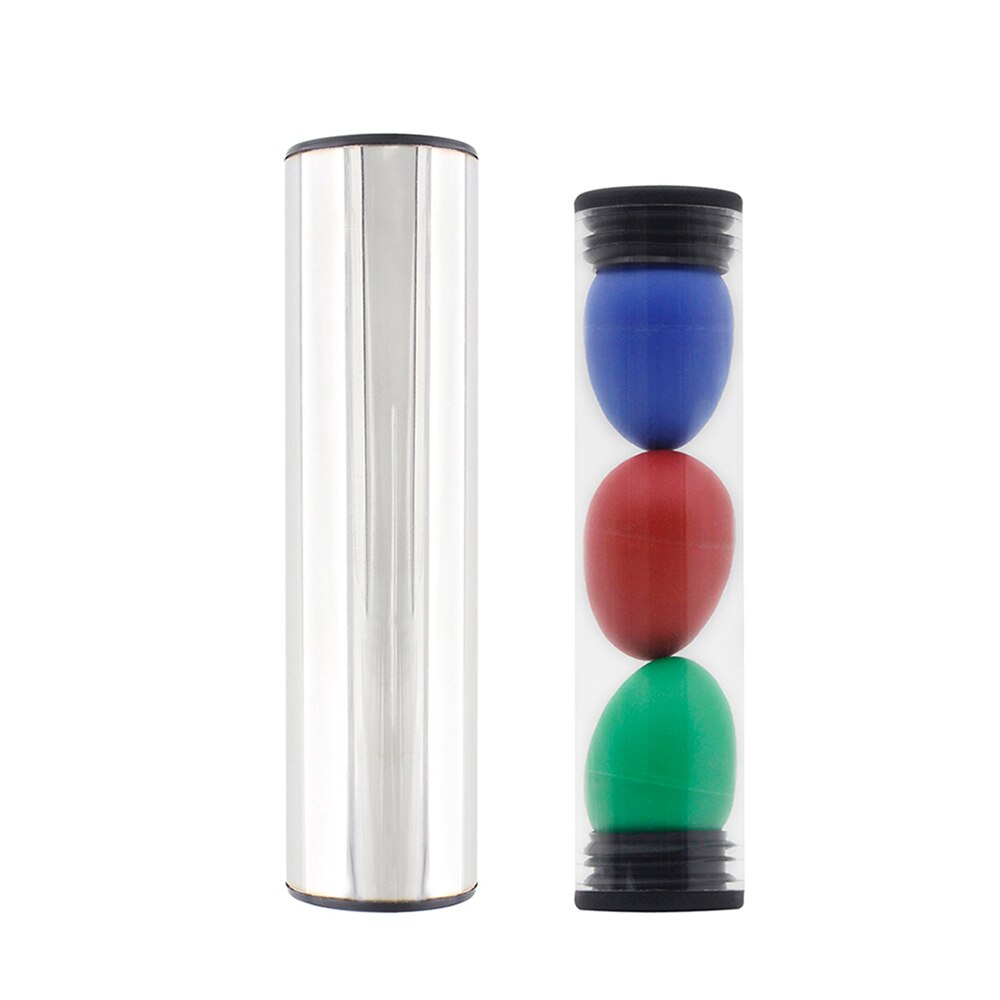 Kit de instrumento Musical de juguete, recipiente de huevos de Maracas + recipiente de Metal, incluye 3 uds. De huevos de Maracas, accesorios musicales orff