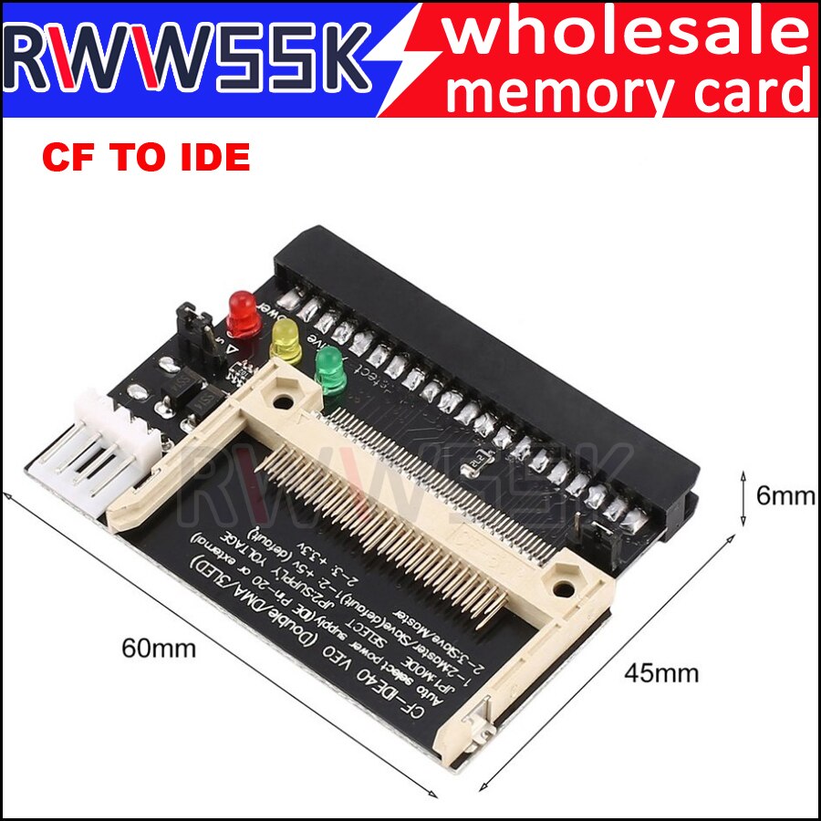 10pcs 3LED Compact Flash CF card To 3.5 Female 40 Pin IDE Bootable Adapter Converter Card Standard IDE Interface True-IDE Mode